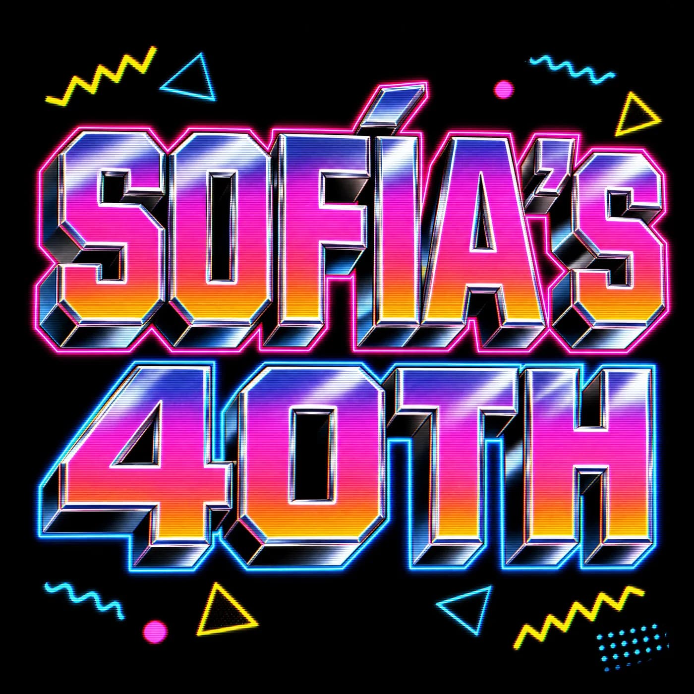 Sofía's 40th · invitación digital estilo VHS